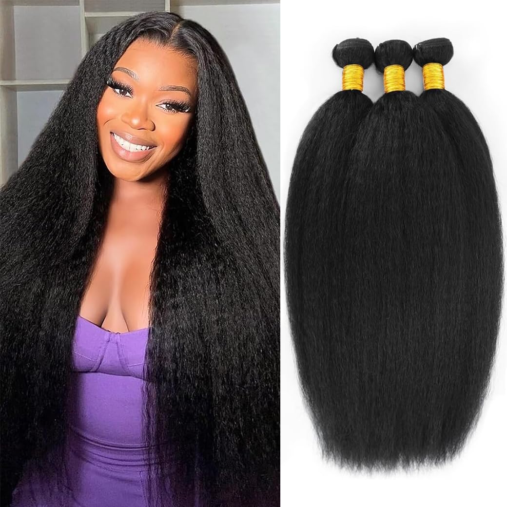 Perismoda Kinky Straight Bundles 12A 100% Unprocessed Virgin Human Hair 3 Bundles